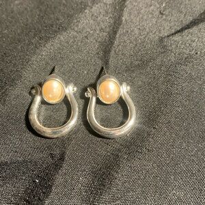 Silver Tone With Pearl Accent